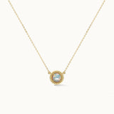 Twisted Round Opal Necklace, 14K Solid Gold-3