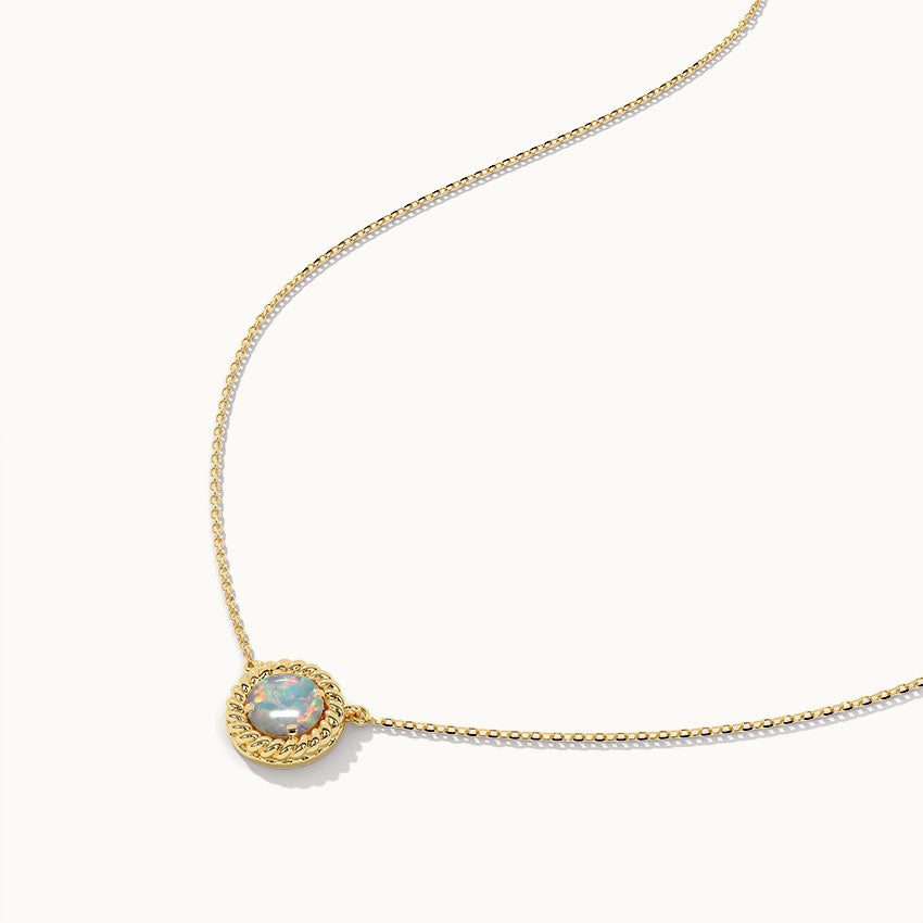 Twisted Round Opal Necklace