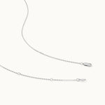 Horizontal Paperclip Necklace In Blue, Sterling Silver, 1/5 ct Lab Grown Diamond-8