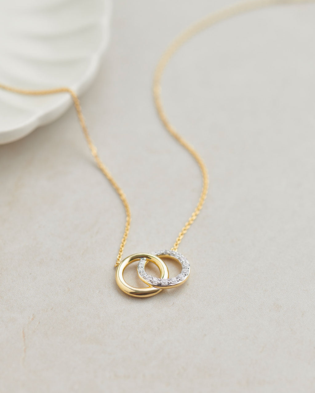 Interlocked Diamond Necklace, 14K Gold Vermeil, 1/3 ct Lab Grown Diamond-6