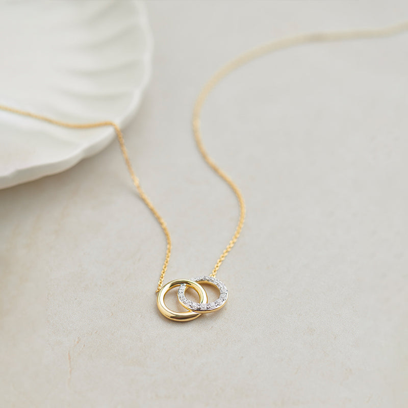 Interlocked Diamond Necklace, 14K Gold Vermeil, 1/3 ct Lab Grown Diamond-1