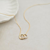 Interlocked Diamond Necklace, 14K Solid Gold, 1/3 ct Lab Grown Diamond-1