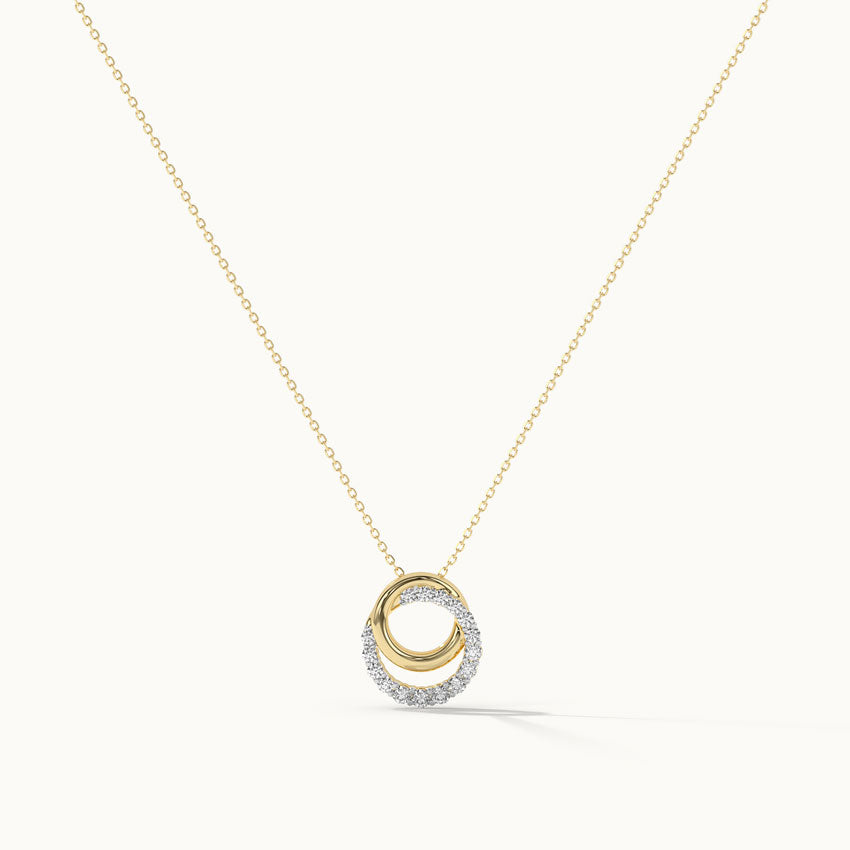 Interlocked Round Diamond Necklace, 14K Gold Vermeil, 1/3 ct Lab Grown Diamond-3