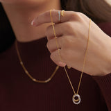 Interlocked Round Diamond Necklace, 14K Gold Vermeil, 1/3 ct Lab Grown Diamond-5