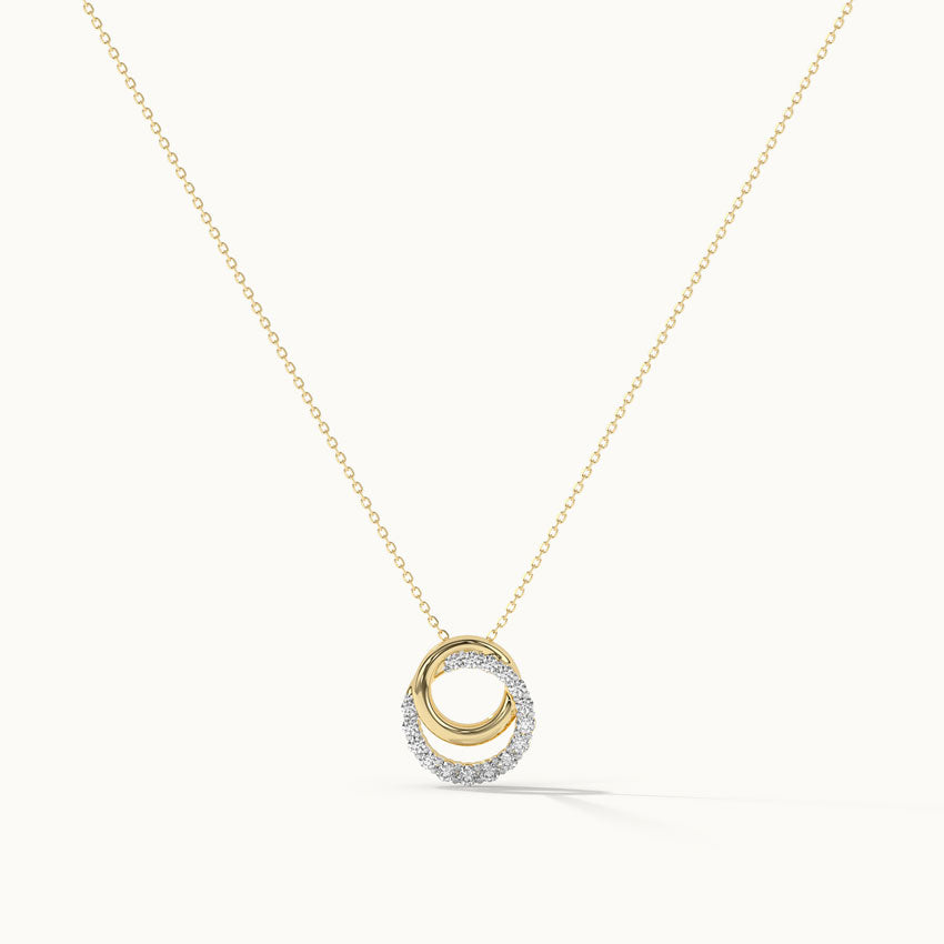 Interlocked Round Diamond Necklace