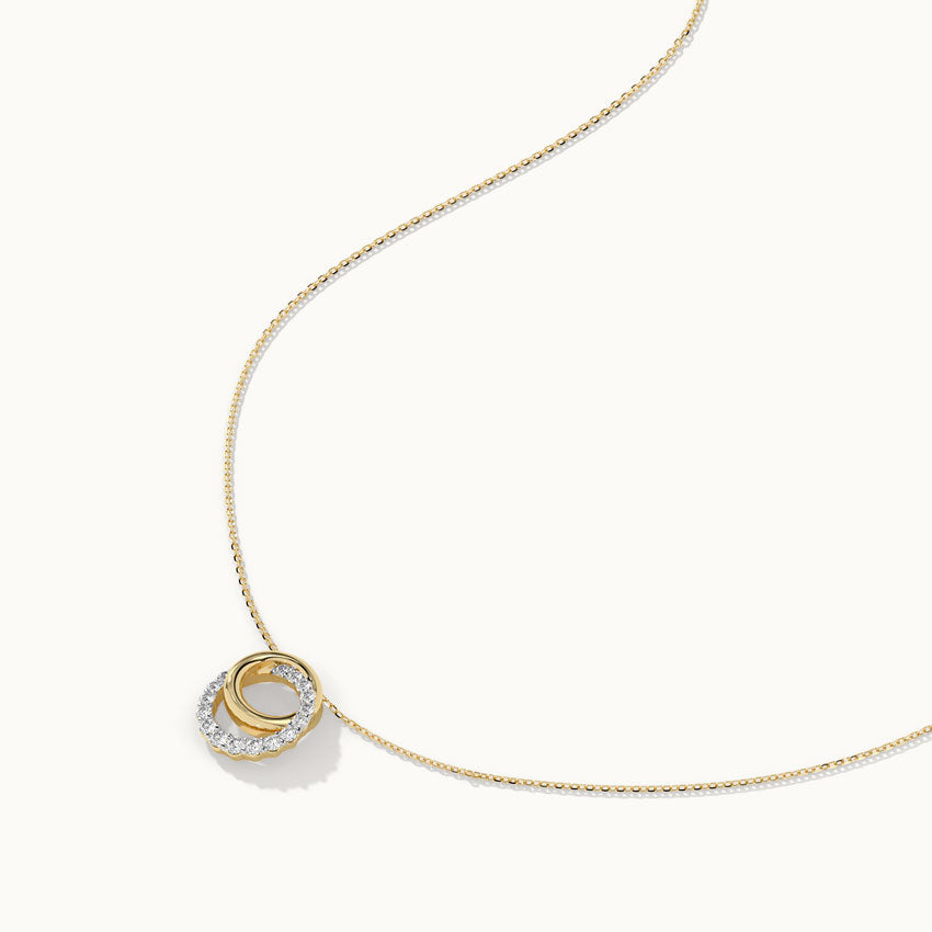 Interlocked Round Diamond Necklace
