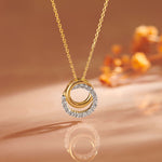 Interlocked Round Diamond Necklace, 14K Gold Vermeil, 1/3 ct Lab Grown Diamond-6