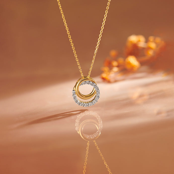Interlocked Round Diamond Necklace, 14K Gold Vermeil, 1/3 ct Lab Grown Diamond-1