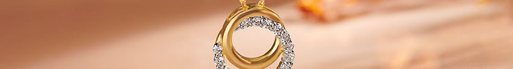 Interlocked Round Diamond Necklace, 14K Solid Gold, 1/3 ct Lab Grown Diamond-1