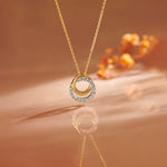 Interlocked Round Diamond Necklace, 14K Solid Gold, 1/3 ct Lab Grown Diamond-1