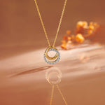 Interlocked Round Diamond Necklace, 14K Gold Vermeil, 1/3 ct Lab Grown Diamond-1