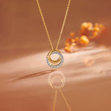Interlocked Round Diamond Necklace, 14K Gold Vermeil, 1/3 ct Lab Grown Diamond-1