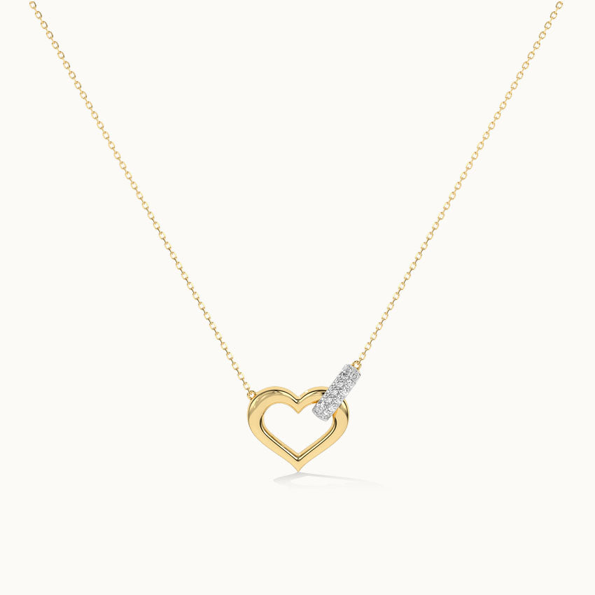 Interlocked Heart Diamond Necklace