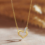 Interlocked Heart Diamond Necklace, 14K Gold Vermeil, 1/10 ct Lab Grown Diamond-6