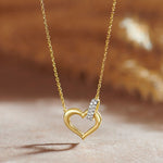 Interlocked Heart Diamond Necklace, 14K Solid Gold, 1/10 ct Lab Grown Diamond-6