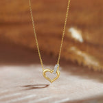 Interlocked Heart Diamond Necklace, 14K Gold Vermeil, 1/10 ct Lab Grown Diamond-1