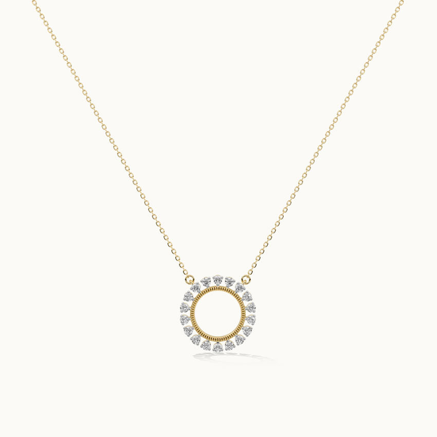 Sun Diamond Pendant Necklace