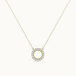 Sun Diamond Pendant Necklace,14K Gold Vermeil,1/3 ct Lab Grown Diamond-3