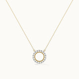 Sun Diamond Pendant Necklace, 14K Solid Gold, 1/3 ct Lab Grown Diamond-3