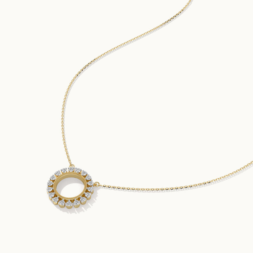 Sun Diamond Pendant Necklace