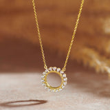 Sun Diamond Pendant Necklace, 14K Gold Vermeil, 1/3 ct Lab Grown Diamond-6