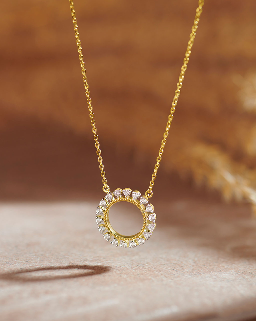 Sun Diamond Pendant Necklace, 14K Solid Gold, 1/3 ct Lab Grown Diamond-6