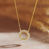 Sun Diamond Pendant Necklace, 14K Solid Gold, 1/3 ct Lab Grown Diamond-6