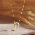 Sun Diamond Pendant Necklace, 14K Solid Gold, 1/3 ct Lab Grown Diamond-1