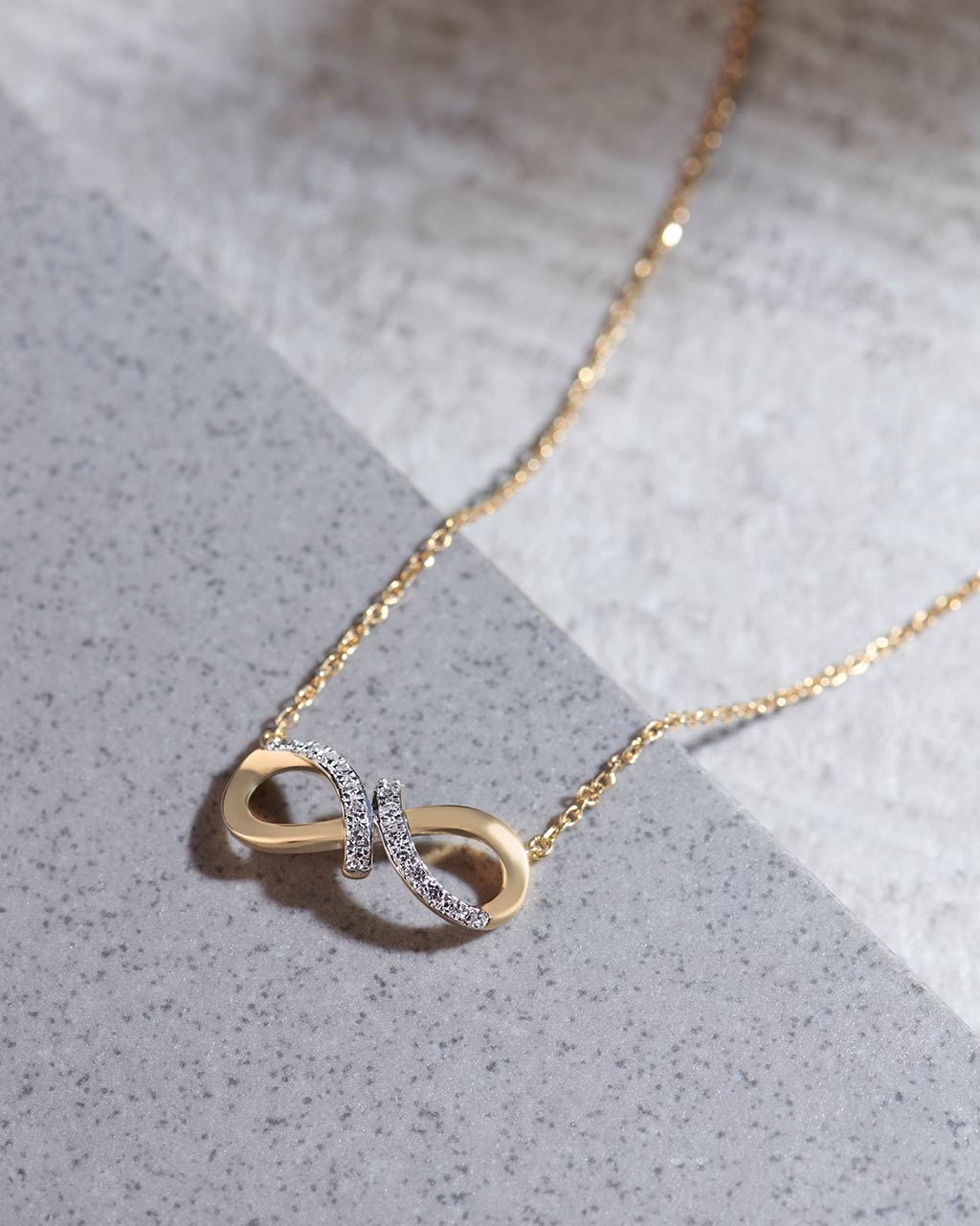 Elegant Infinity Diamond Necklace, 14K Gold Vermeil, 1/8 ct Lab Grown Diamond-6