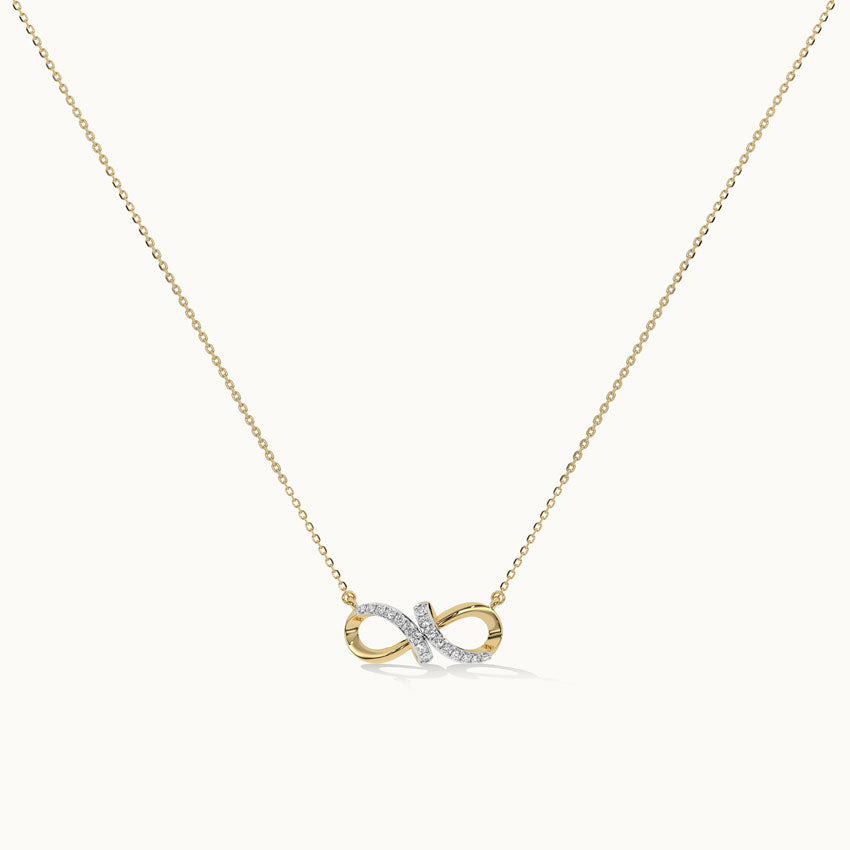 Elegant Infinity Diamond Necklace, 14K Gold Vermeil, 1/8 ct Lab Grown Diamond-3