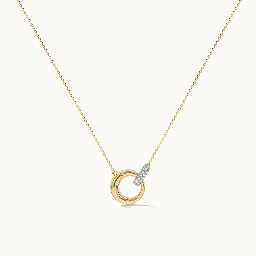 Interlocking Diamond Necklace, 14K Gold Vermeil, 1/6 ct Lab Grown Diamond-3