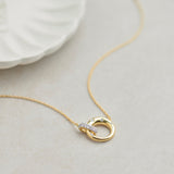 Interlocking Diamond Necklace, 14K Gold Vermeil, 1/6 ct Lab Grown Diamond-1