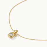Lock & Key Diamond Necklace, 14K Solid Gold, 1/20 ct Lab Grown Diamond-6