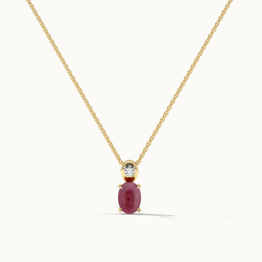 Created Ruby Diamond Necklace