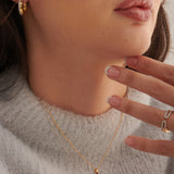 Created Ruby Diamond Necklace, 14K Gold Vermeil, 1/20 ct Lab Grown Diamond-2