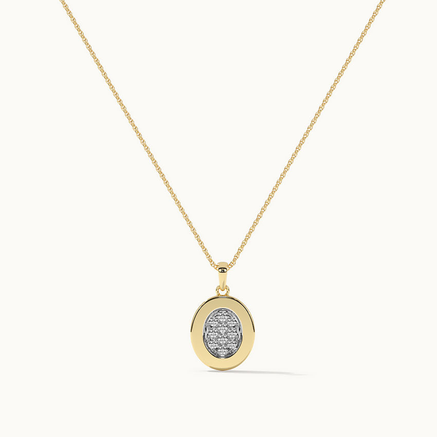 Disc Diamond Necklace, 14K Gold Vermeil, 1/4 ct Lab Grown Diamond-3