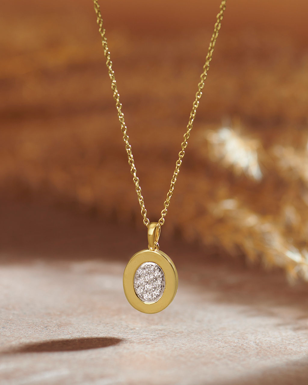 Disc Diamond Necklace, 14K Gold Vermeil, 1/4 ct Lab Grown Diamond-6