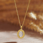 Disc Diamond Necklace, 14K Solid Gold, 1/4 ct Lab Grown Diamond-6