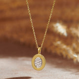 Disc Diamond Necklace, 14K Solid Gold, 1/4 ct Lab Grown Diamond-6