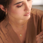 Disc Diamond Necklace, 14K Gold Vermeil, 1/4 ct Lab Grown Diamond-5