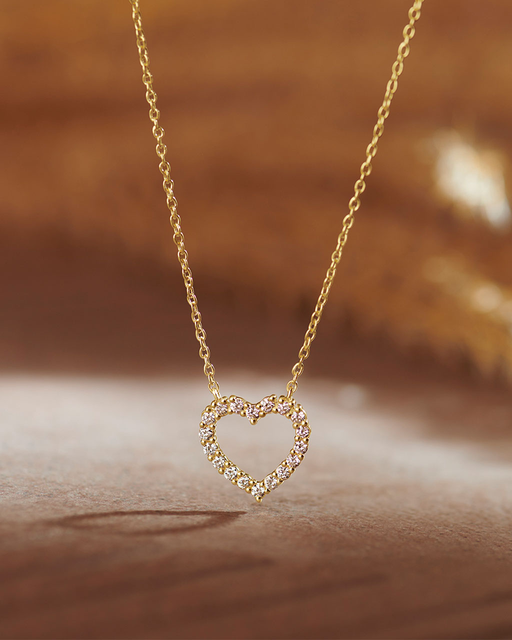 Heart Diamond Necklace, 14K Solid Gold, 1/3 ct Lab Grown Diamond-6