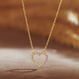 Heart Diamond Necklace, 14K Solid Gold, 1/3 ct Lab Grown Diamond-6