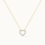 Heart Diamond Necklace, 14K Gold Vermeil, 1/3 ct Lab Grown Diamond-3