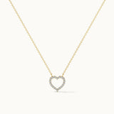 Heart Diamond Necklace, 14K Gold Vermeil, 1/3 ct Lab Grown Diamond-3
