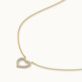 Heart Diamond Necklace, 14K Solid Gold, 1/3 ct Lab Grown Diamond-7