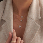 Heart Pave Diamond Necklace, 14K Gold Vermeil, 1/3 ct Lab Grown Diamond-4