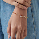 Paperclip Classic Halo Bracelet, 14K Gold Vermeil, 1/8 ct Lab Grown Diamond-2
