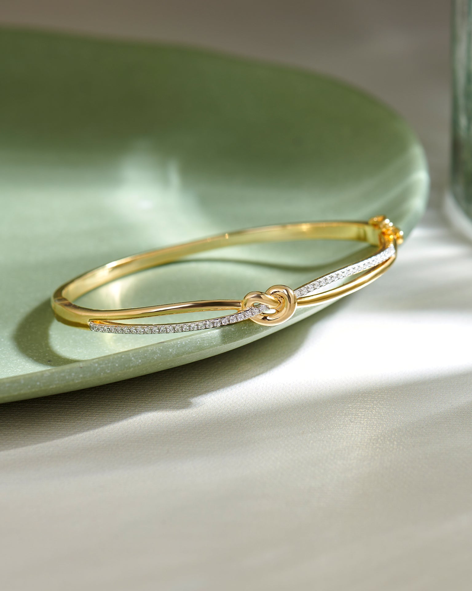 Celtic Diamond Knot Bracelet, 14K Solid Gold, 1/3 ct Lab Grown Diamond-8