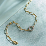 Paperclip Classic Halo Bracelet, 14K Gold Vermeil, 1/8 ct Lab Grown Diamond-6