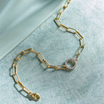 Paperclip Classic Halo Bracelet, 14K Gold Vermeil, 1/8 ct Lab Grown Diamond-6
